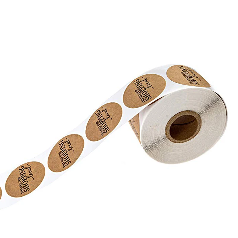 Круглый Крафт Спасибо за покупки местные наклейки s ручной работы этикетки для