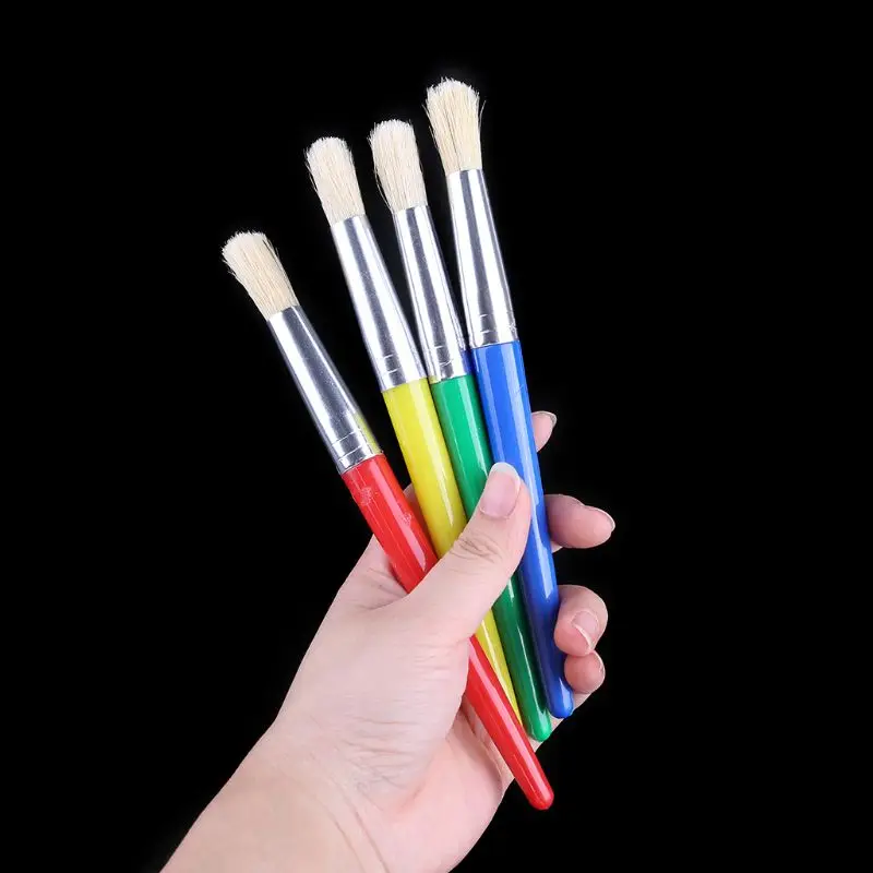 

Разноцветные краски с колпачками и 4 различными цветами