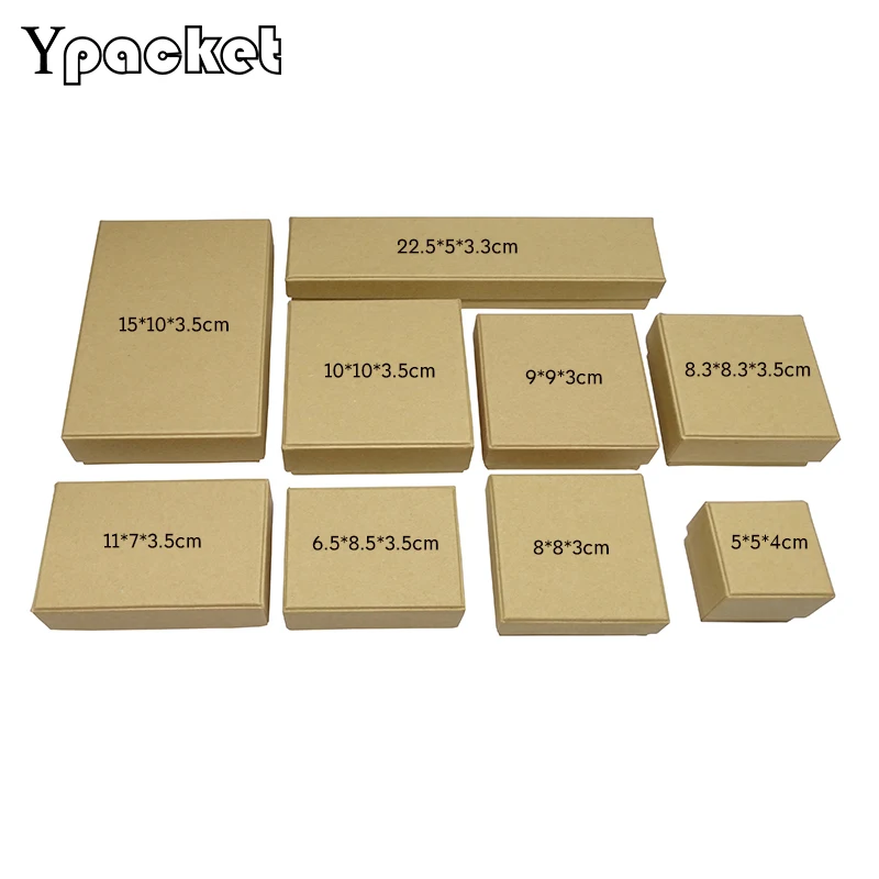 High Quality Box For Jewelry 50pcs/SetNecklace Pendant Ring Earring Packaging Boxes Kraft Paper Boxes Jewellery Organizer Box