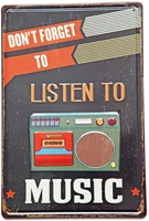 new deco dont forget to listen to music metal rustic vintage tin sign wall decor art 8x12 inches20x30cm
