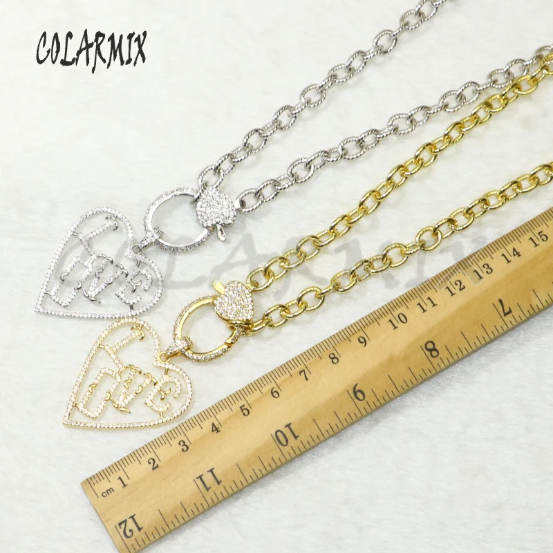 

3 strands Big Lobster clasp pendant necklace carabiner necklace Opened link chain necklace fashion jewelry accessories 50480