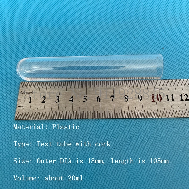 200 штук 18x100 мм прозрачных пластиковых пробирок с пробками из пробок для свадебных подарков в школьных лабораториях.