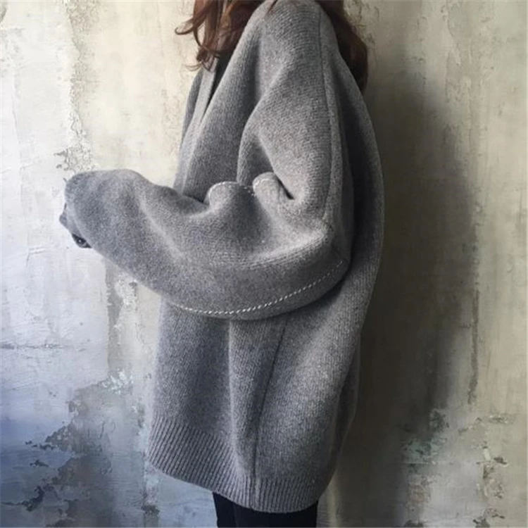 Женский однобортный свитер Colorfaith модный Повседневный Кардиган в полоску с v