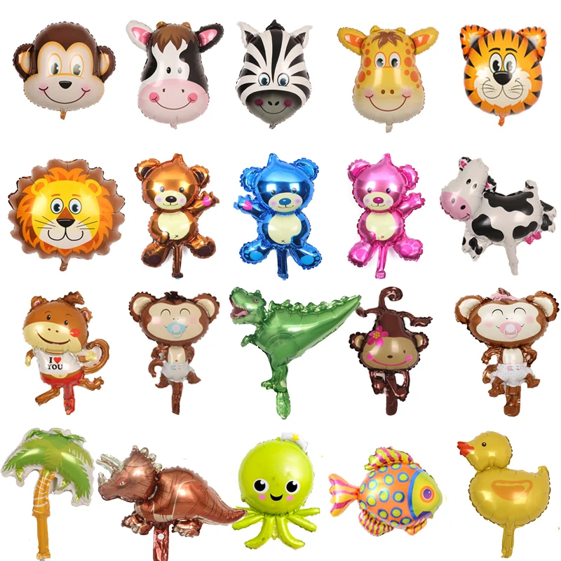 Мини-воздушный шар в форме животных лев корова тигр пчела медведь Мультяшные
