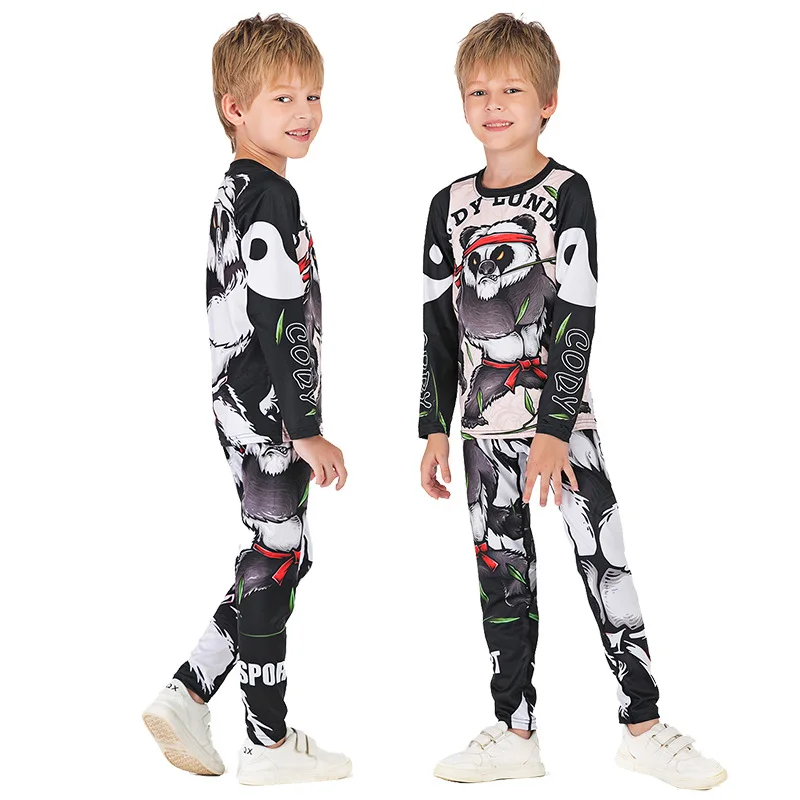 Rashguard jiu jitsu ММА футболка + брюки наборы детский спортивный костюм для бега