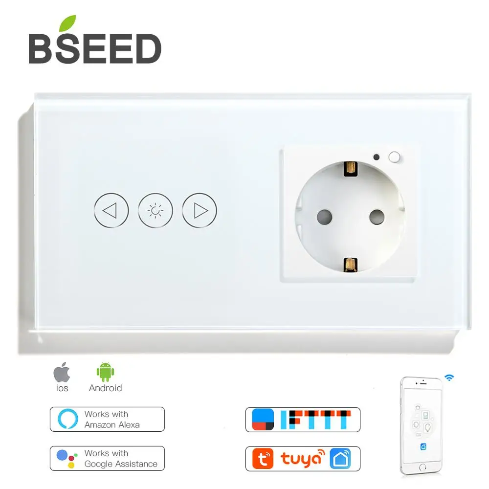 BSEED Wi Fi диммер сенсорные выключатели смарт розетка ЕС СИД Dimmerable настенный