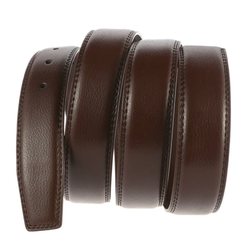 Men's Belt 100% Pure Cowhide Buckle Belts No Men High Quality Male Genuine Leather with Holes 3.5cm | Аксессуары для одежды
