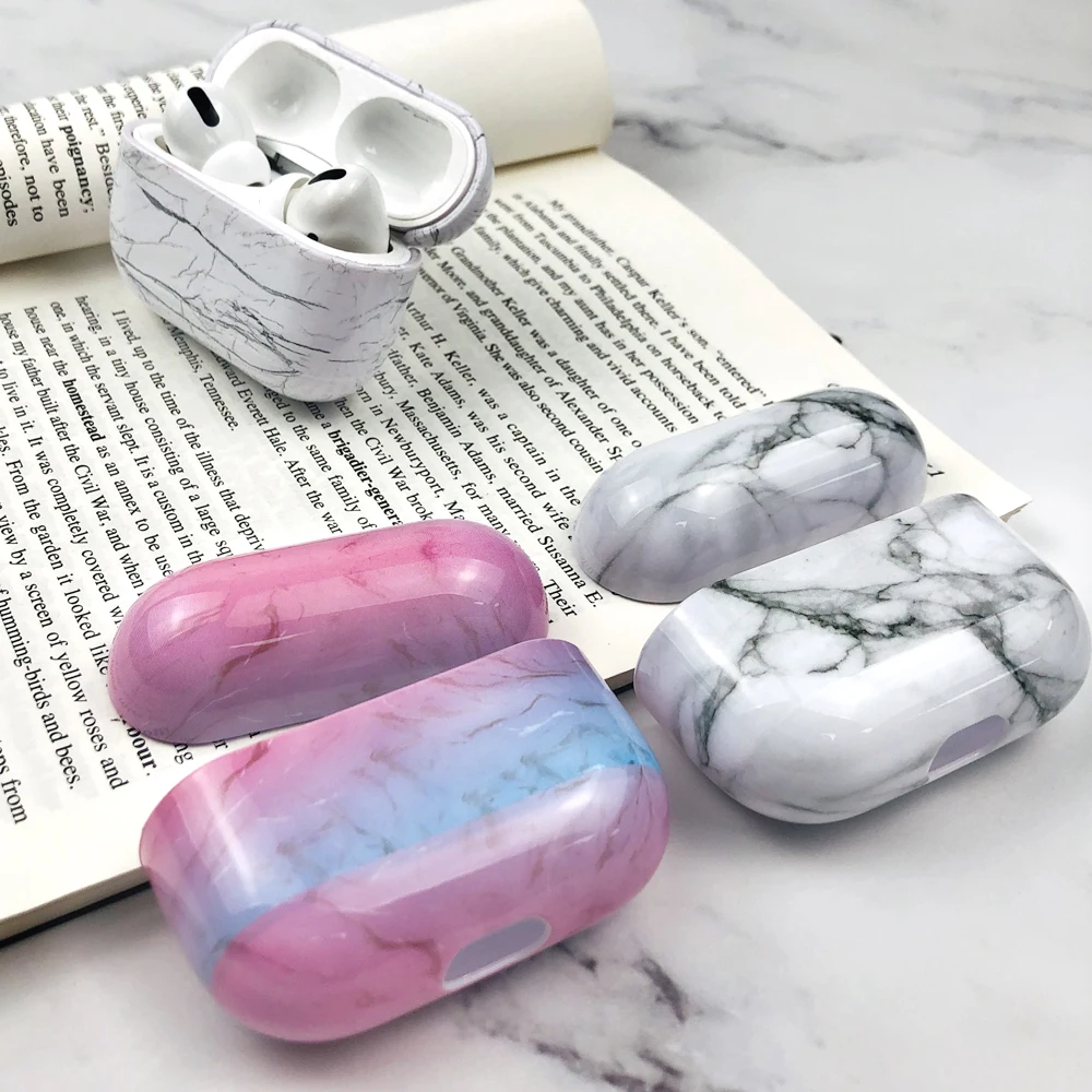 Для Apple Airpods pro силиконовые наушники для зарядки роскошные чехлы под мрамор