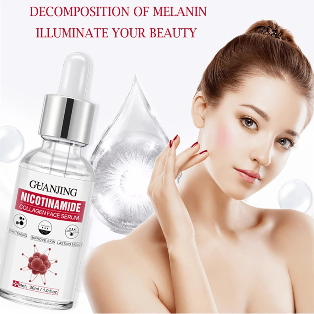 

30ml Nicotinamide Collagen Face Moisturizing Serum Firming Skin Shrink Pore Brightening Whitening Face Essence Care Raw Solution