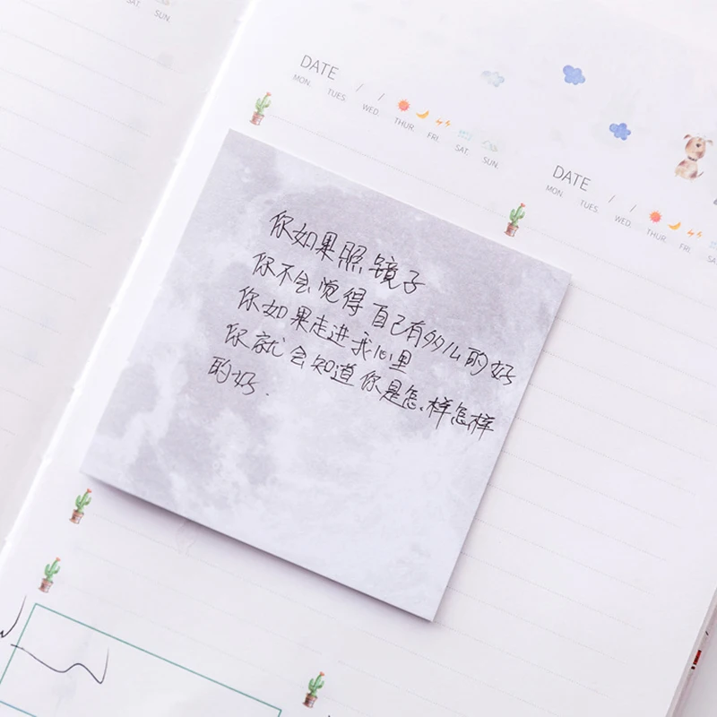 Милый Kawaii Planet блокнот для заметок Kawai Moon Sticky Note Block школьные канцелярские
