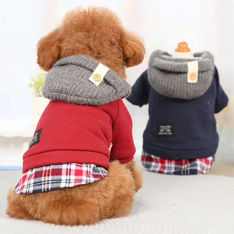 Одежда для собак Комбинезоны маленьких хлопковая одежда зимняя толстовка с
