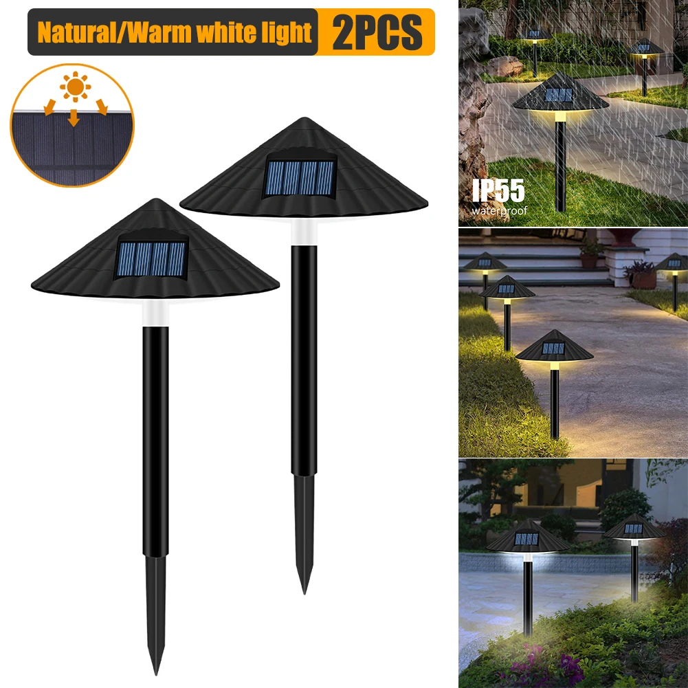 

2pcs Solar Garden Light Outdoor LED Solar Powered Lamp Lanterns Waterproof Landscape Lighting For Pathway Patio Yard Lawn Lamp