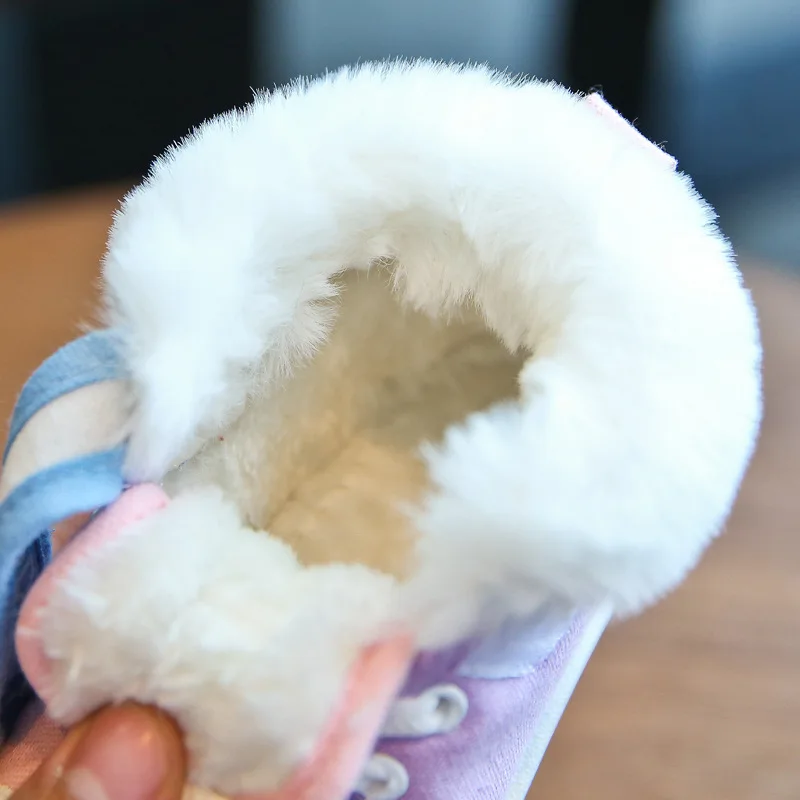 Zapatos de invierno para beb&eacute;s, botas antideslizantes para primeros pasos, zapatos c&aacute;lidos de felpa para reci&eacute;n nacidos, zapatillas de suela suave-5