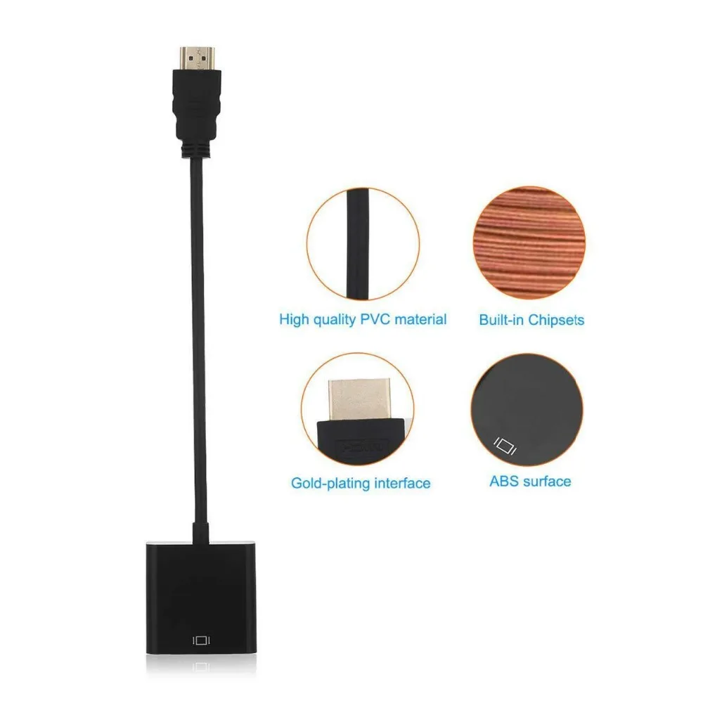 HDMI к VGA адаптер цифро-аналоговый преобразователь кабель 1080p для Xbox PS4 ПК ноутбук ТВ коробка к проектору Displayer HD tv