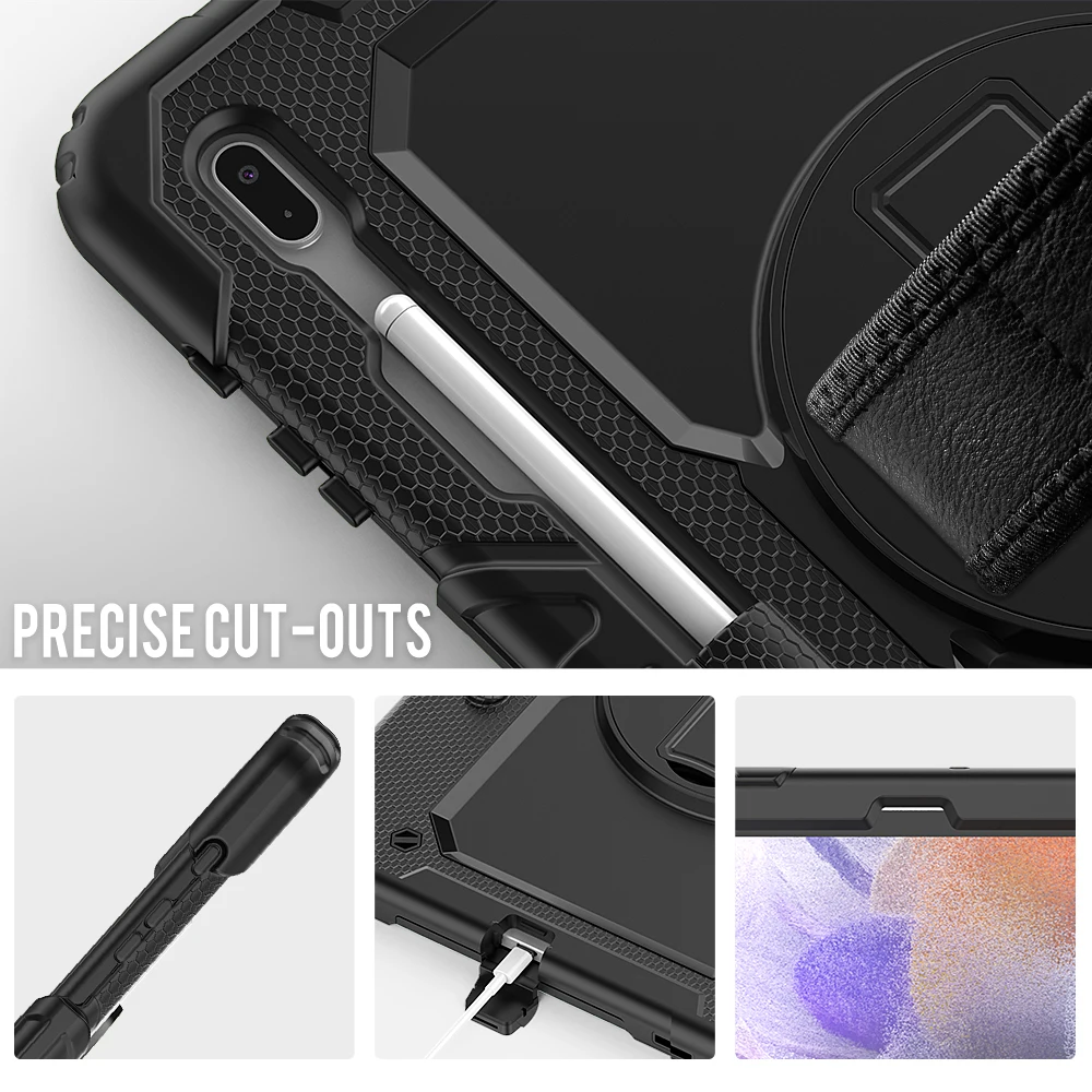 kids case for samsug galaxy tab s7 fe 12 4 sm t730 t736 with s pen holder screen protector 360 degree swivel kickstand cover free global shipping