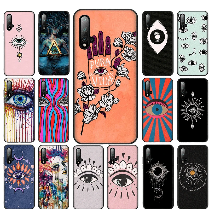 Сусального золота сглаза в Румяна чехол для телефона ТПУ Huawei Честь 20 Pro стиле 20-х г