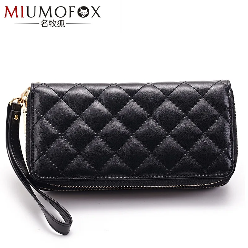 

New Style Women's Wallet Double Zipper Clutch Bag Genuine Leather Long Fashion Large Capacity Clutch Bag