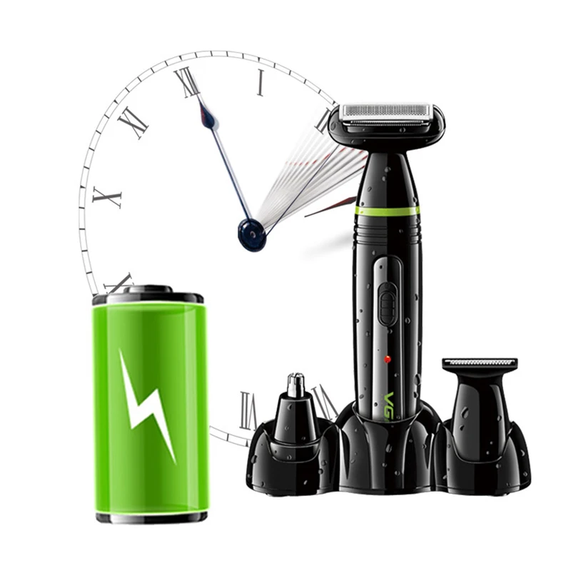 

VGR Electric Shaver 3 in 1 Cordless Hair Clipper Men's Beard Trimmer Electric Shaver Hair Cipper Nose Hair Trimmer EU Plug