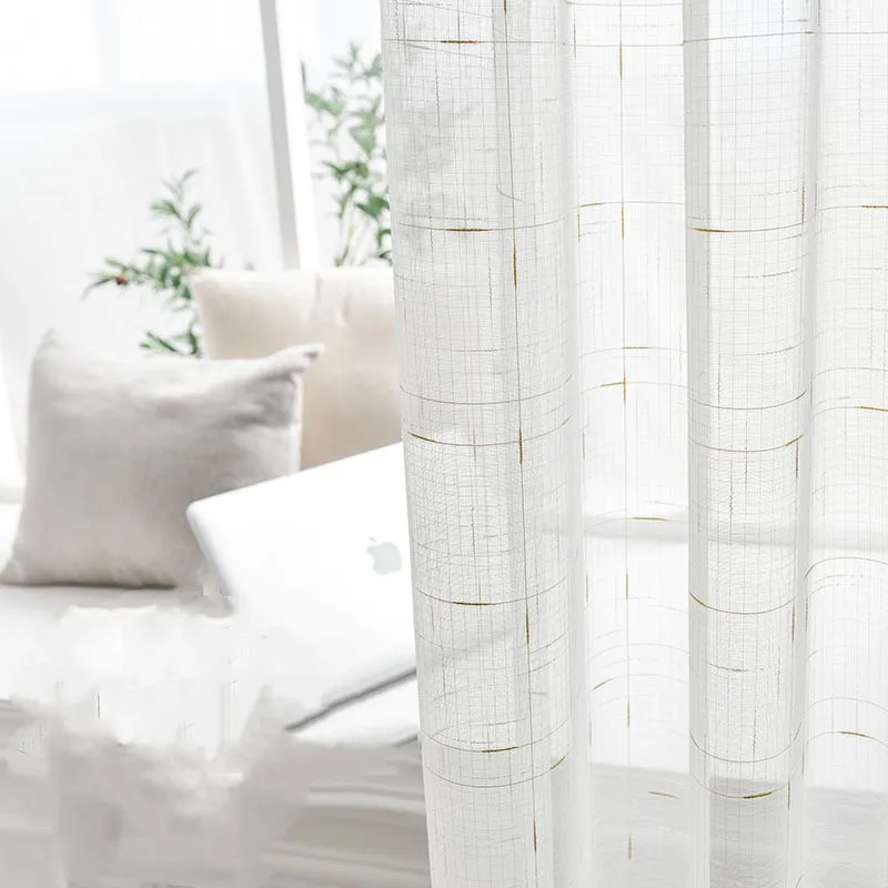 Тюлевые занавески из золотистой проволоки для гостиной прозрачные Занавески