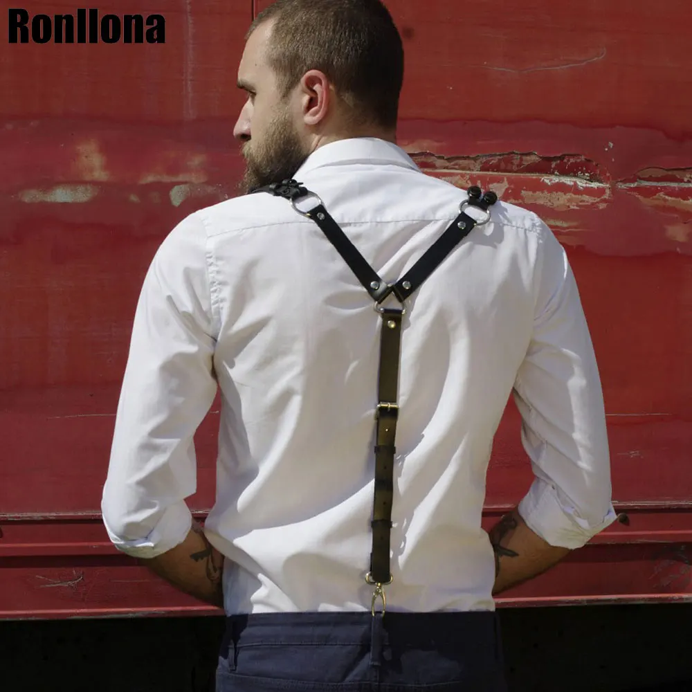 Кожаная портупея Пастельная готика БДСМ человек грудной Бандаж ремень выглядеть