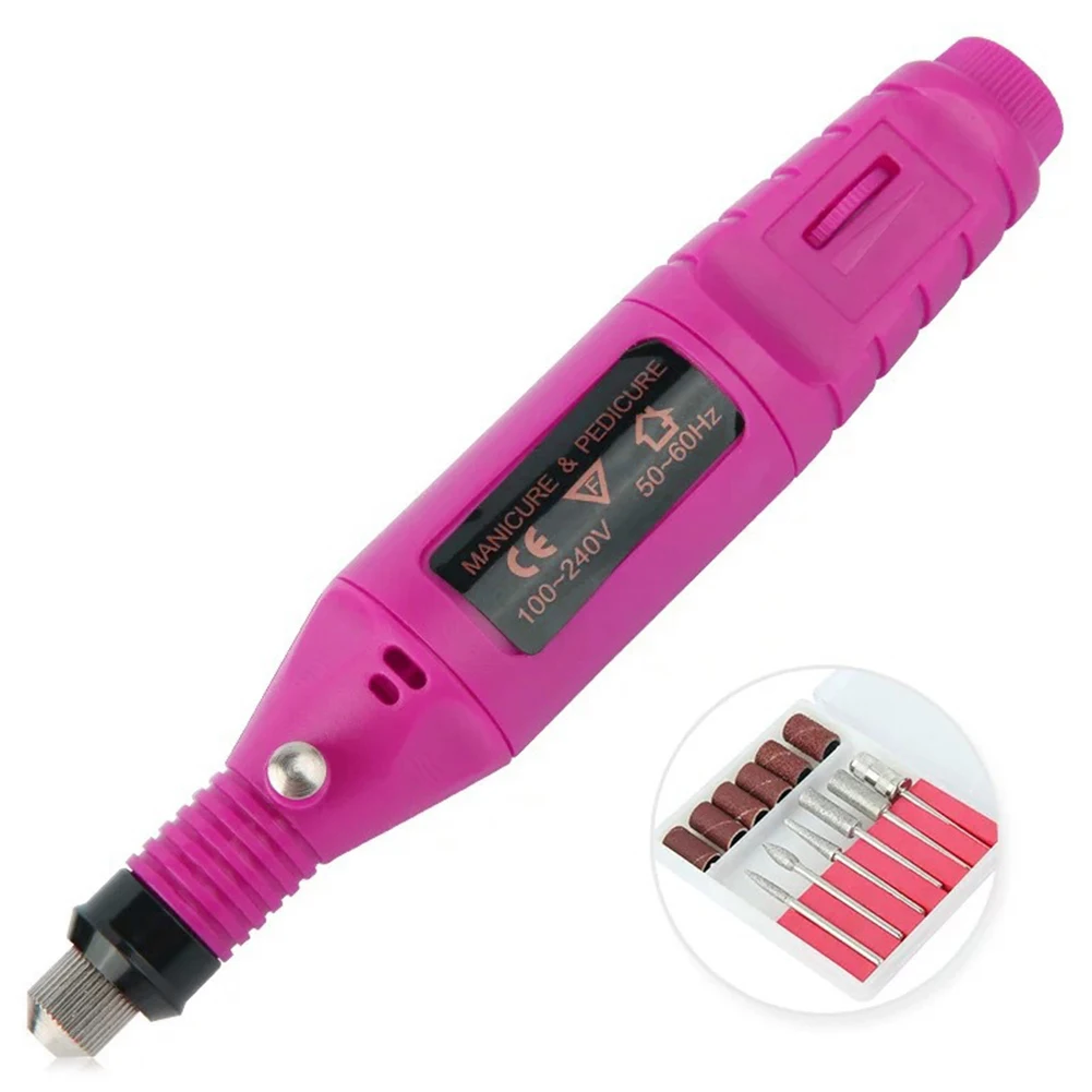 Электрическая мини дрель для дизайна ногтей 1 комплект ручка шлифовальная
