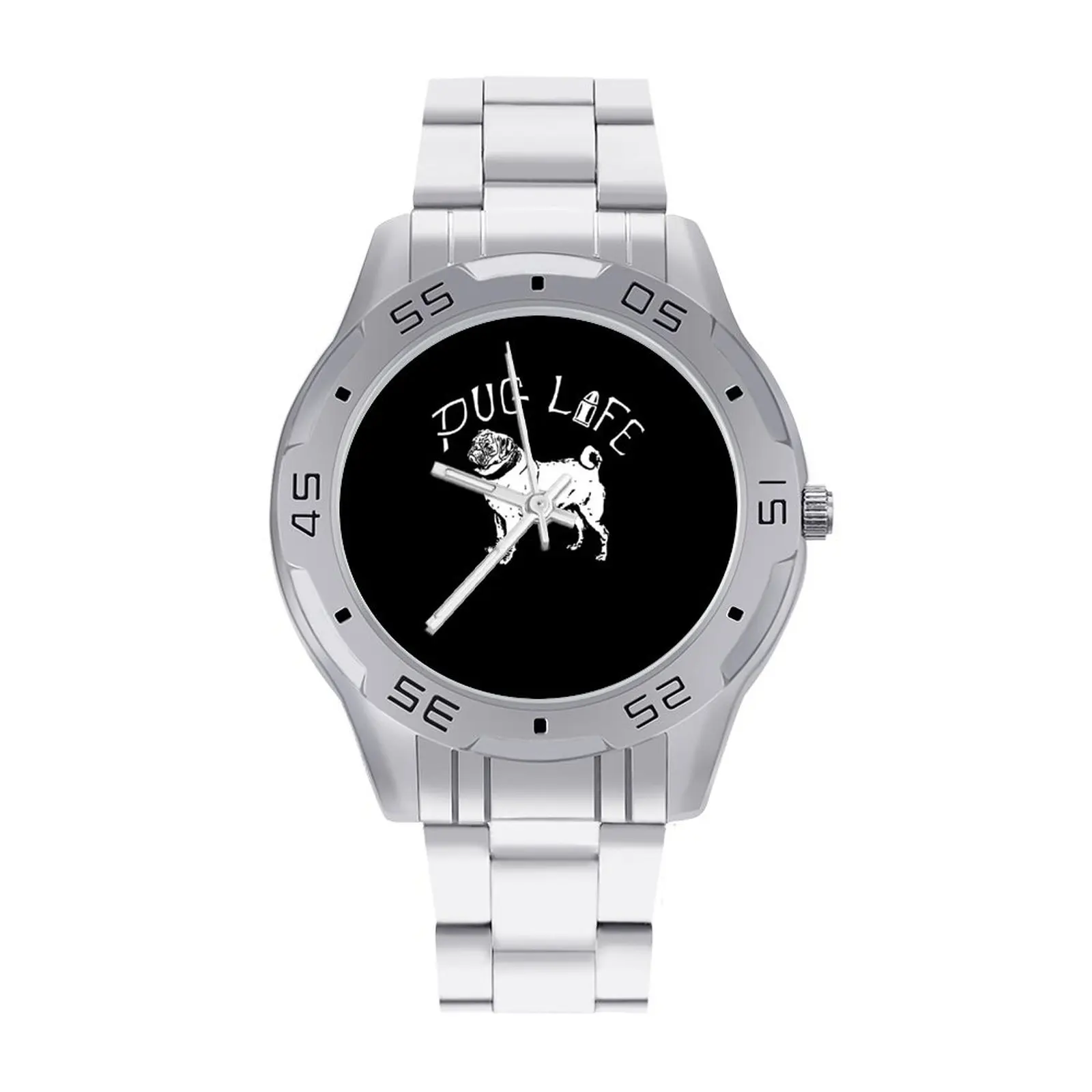 

Pug Dog Quartz Watch Business Unisex Wrist Watch Steel Design Hit Sales Lady Wristwatch