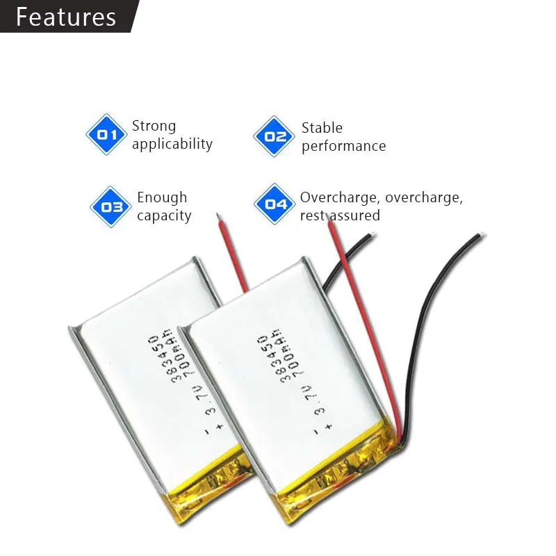 3 7 V Lipo cells 383450 700mah литиевая полимерная аккумуляторная батарея для MP3 Power Bank GPS bluetooth