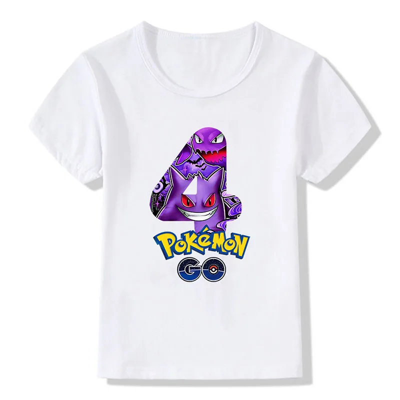 Детская Модальная футболка с покемонами Gengar Number 1-9 принтом подарки на день