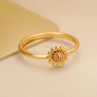 stainless steel lotus heart daisy bee ring for women gold color hill moon star simple jewelry finger accessories party girl gift