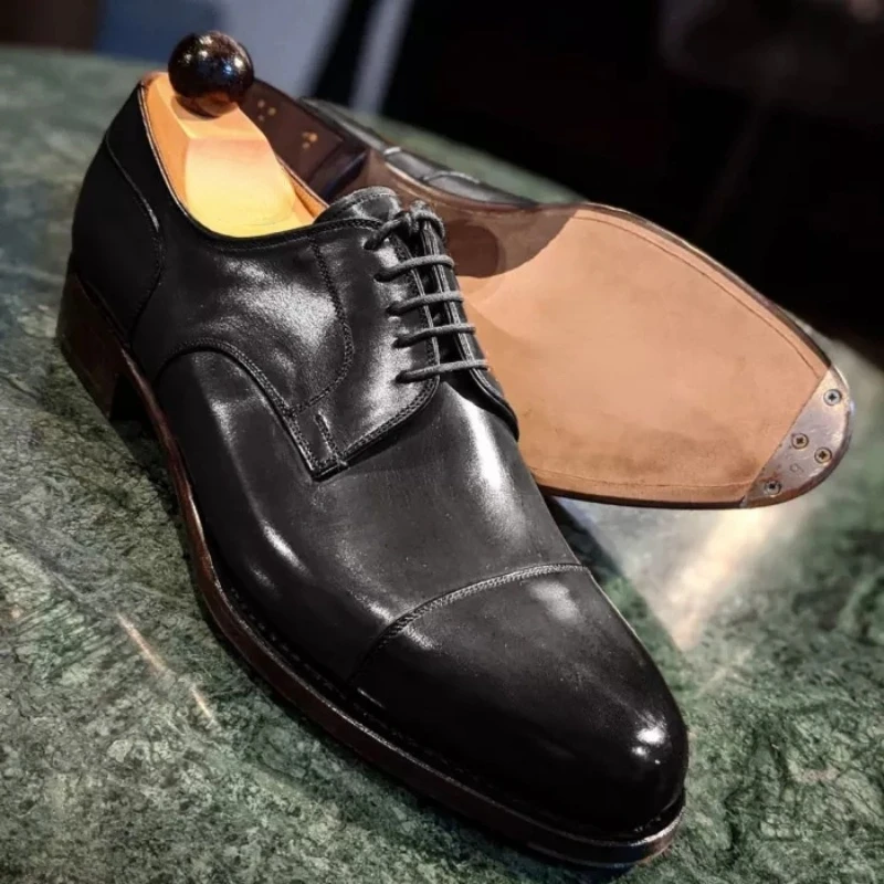 

Trendy men fashion pointed low heel lace up PU leather spring and autumn classic comfortable leisure business Derby shoes HM186