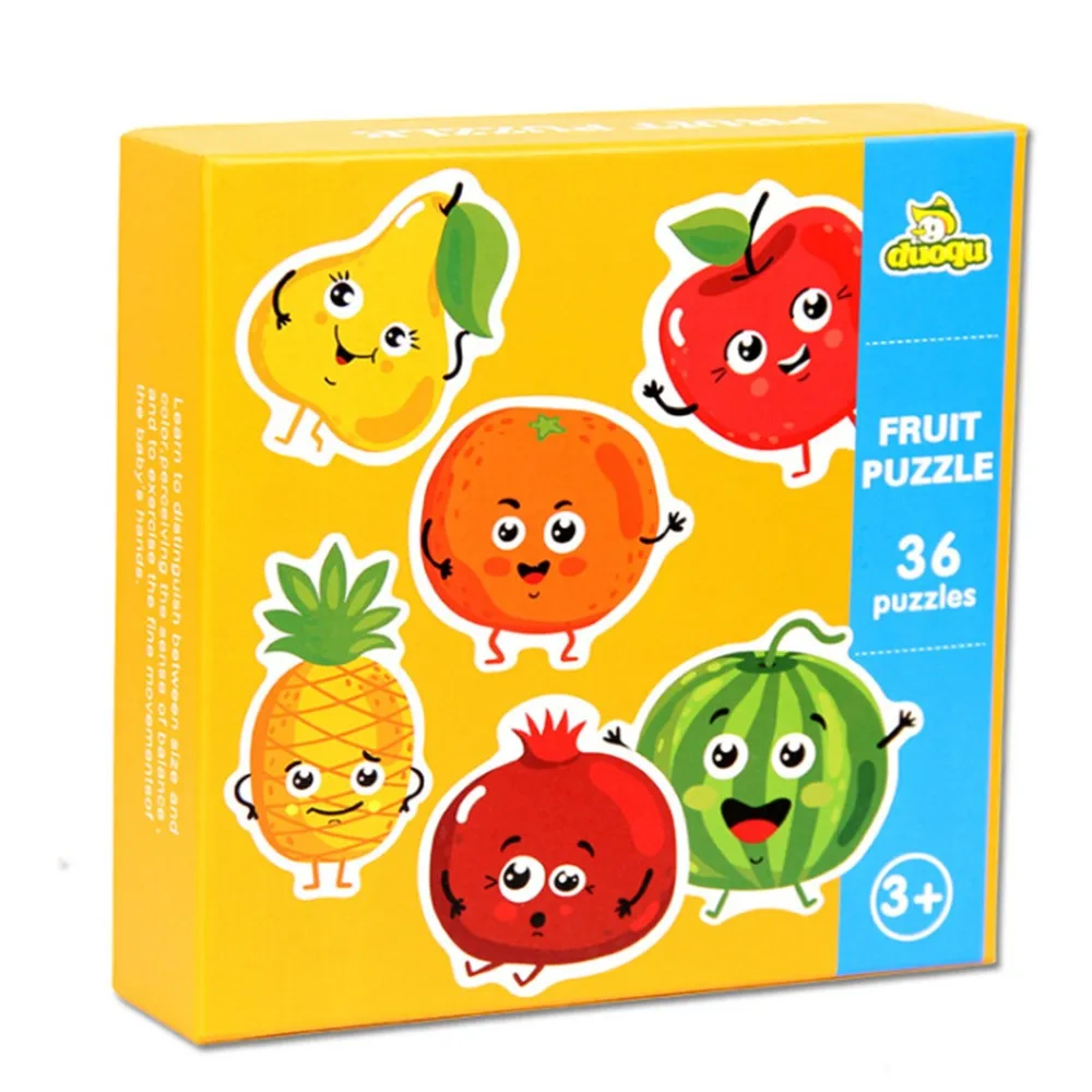 

2021 Children Wooden Animal Cognition Puzzle Fruit Learning Educational Toy Gifts For Kid Learning Education Puzzle Toy