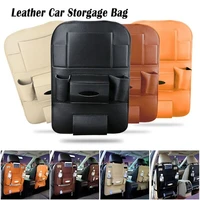 Car Seat Organizer Bag Back Pad Pu Leather Foldable Table Tray Travel Storage Bag Dining Table Drinks/Tissue/Pad Container