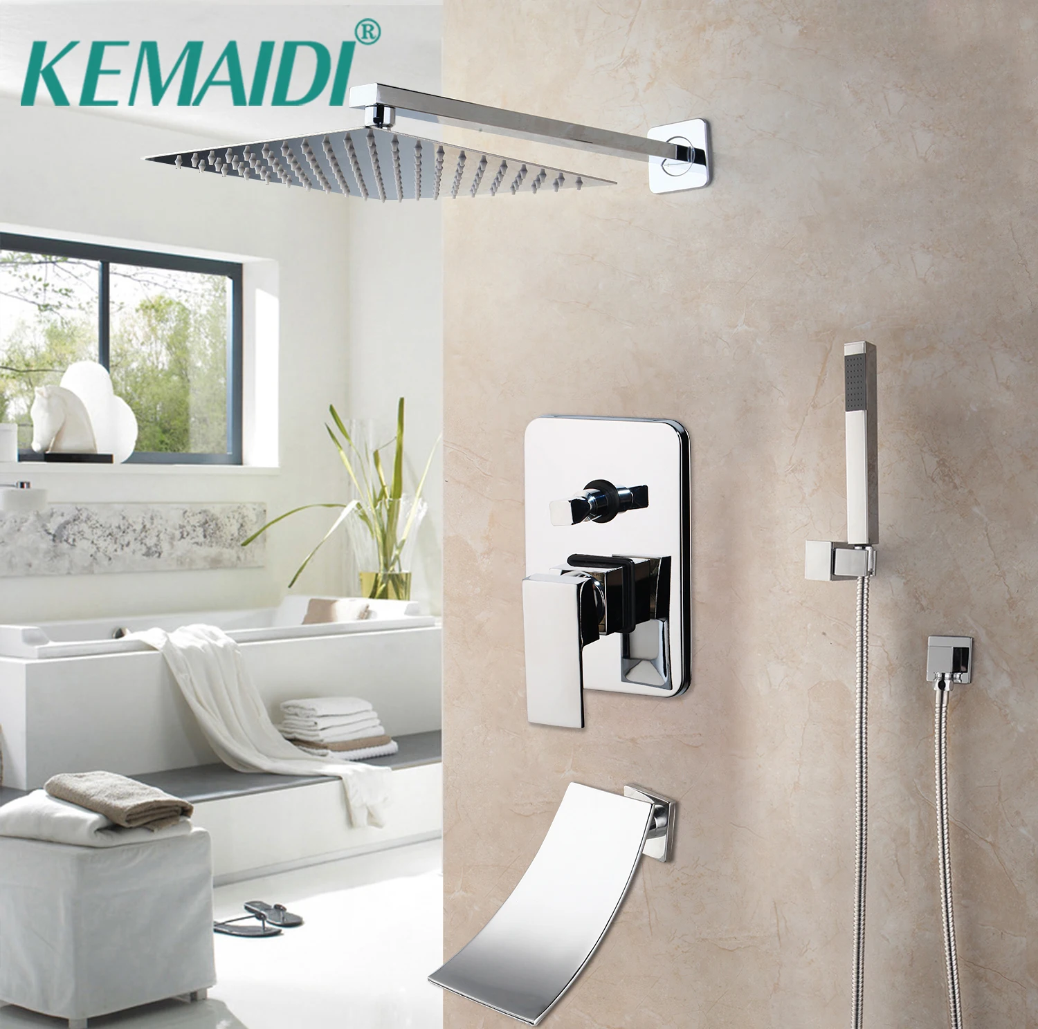 KEMAIDI 8/16 дюймовый хромированный серебристый дождевой смеситель для душа ванночка