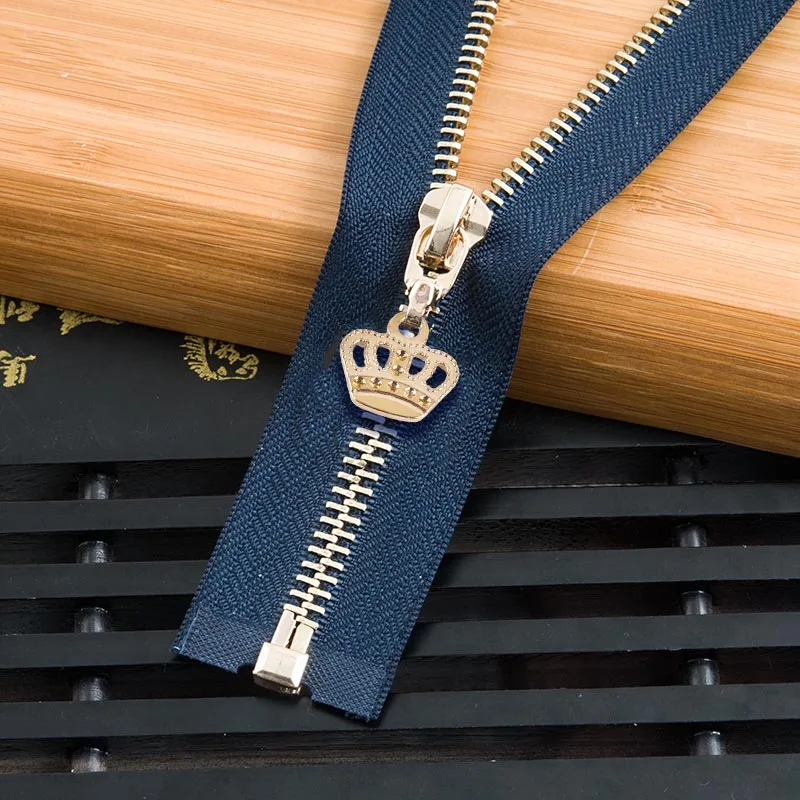 navybluegold85cm 1 шт. 85 см 120 см 5# Корона металлическая молния экологически чистое открытое пальто куртки застежки-молнии для шитья одежды молнии DIY ремесло KY964 - Цвет: navybluegold85cm
