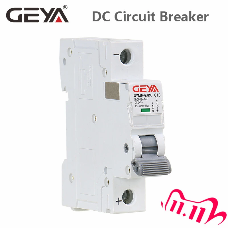 GEYA din рейка DC MCB 6KA 1P 250V Мини автоматический Выключатель 6A 10A 16A 20A 25A 32A 40A 50A