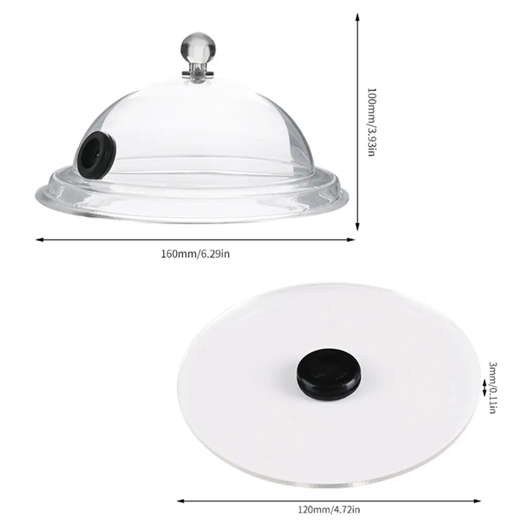 

2PCS/Set Smoke Lids Smoking Cocktail Wine Food Cover 4.7" 6.3" for Smoke Generator Kitchen Tool Accessories