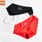 Женские шелковые трусики Xiaomi 3 шт., удобное пикантное модное нижнее белье, дышащие высокоэластичные трусики, нижнее белье