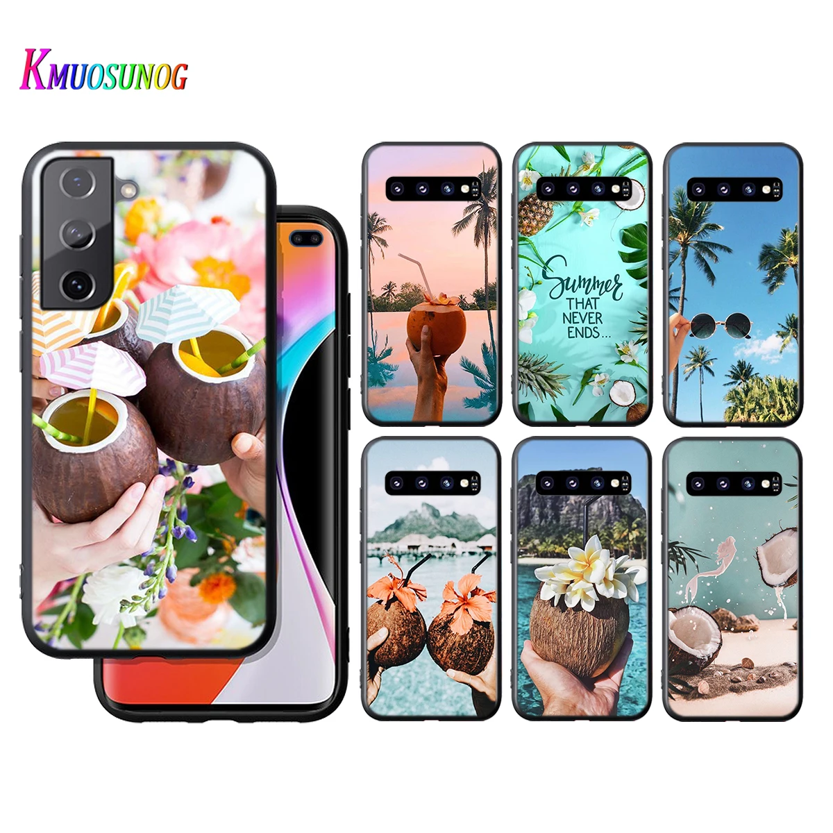 Силиконовый чехол с изображением фруктов кокоса и голубого неба для Samsung Galaxy S21 S20