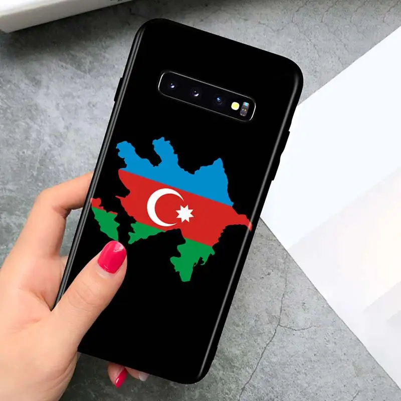

Azerbaijan flag for Samsung Galaxy S21 Ultra Plus Note 20 10 9 8 S10 S9 S8 S7 S6 Edge Plus Black Phone Case