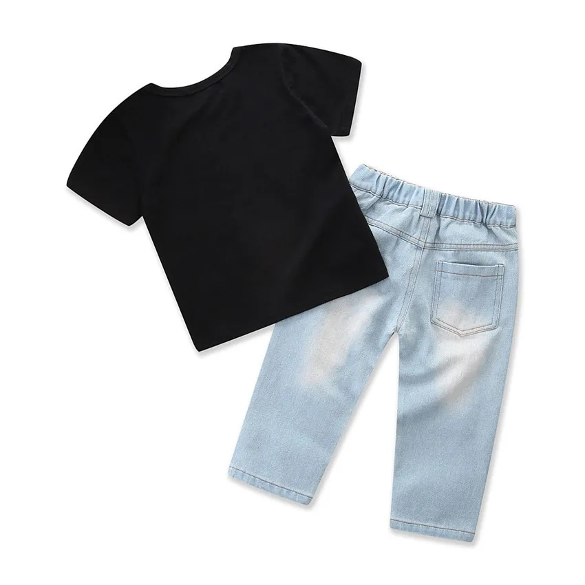 Спортивная одежда для мальчиков летняя детей хлопковая уличная черная футболка