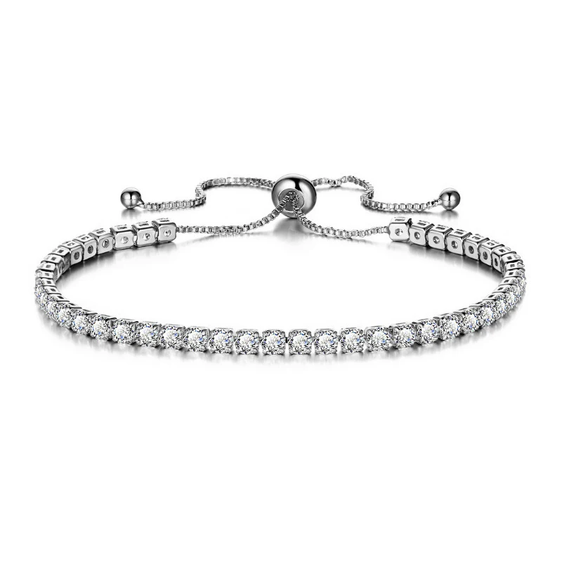 Модные циркония Регулируемые браслеты из нержавеющей стали для женщин свадебные