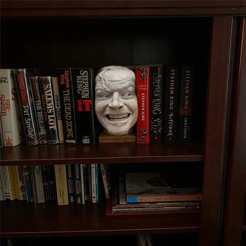 

Here's Johnny Sculpture of The Shining Resin Desktop Ornament Bookend Library Funny-face Book Shelf Statue Figurine