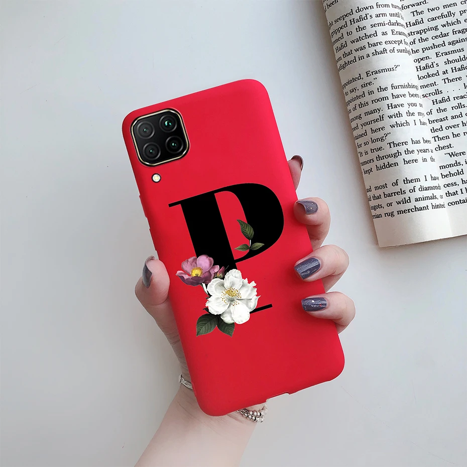 Чехол для телефона Huawei P40 Lite мягкий силиконовый чехол-накладка с буквами и