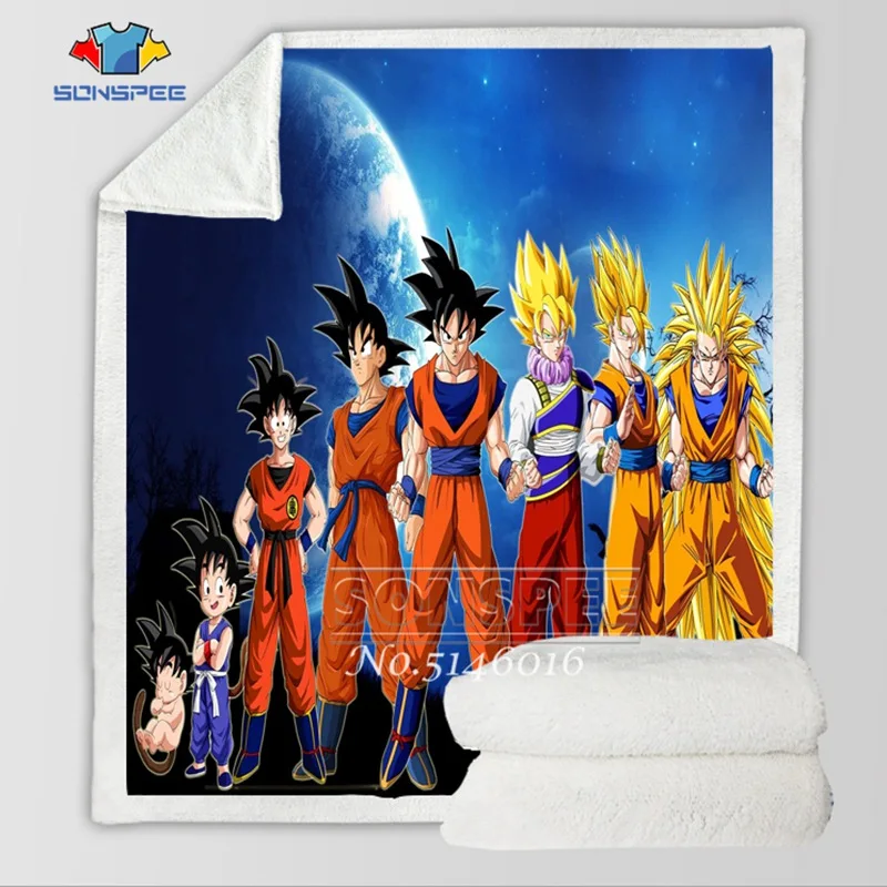 SONSPEE аниме драконий жемчуг Гоку 3D принт модное тонкое Стёганое одеяло покрывало