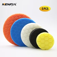 5pcs 3456 hexagonal sponge polishing pad kit for car polisher home diy waxing buffing foam pad polishing sponge disk