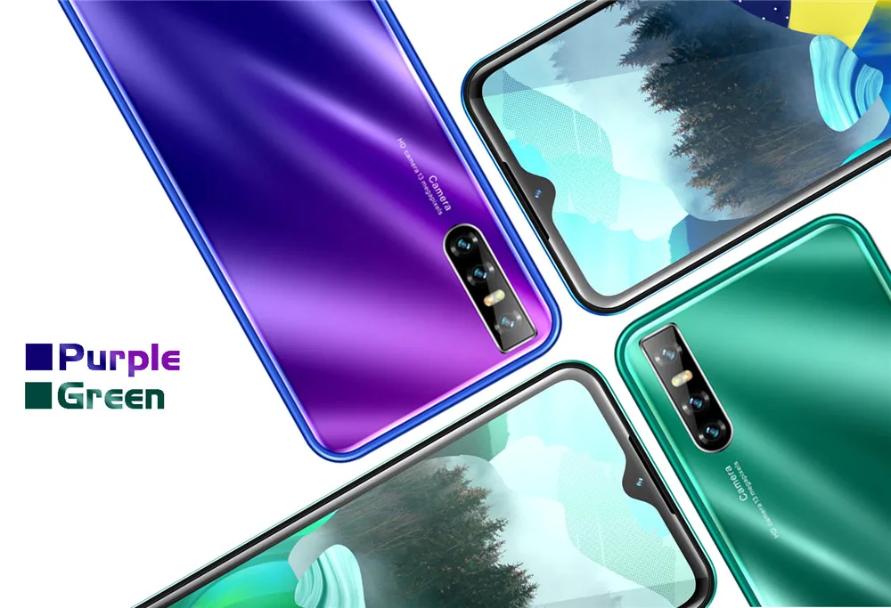 Распознавание лица разблокирован V18 Android 4G RAM 64G ROM смартфоны 13MP 6 26 &quotкапли воды