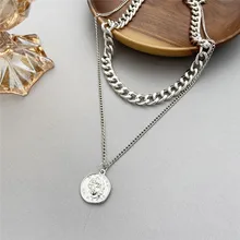 17KM Vintage Gold Color Coin Necklaces for Women Multi-layer Chain Metal Fashion Choker Portrait Chunky Necklace Jewelry 2023