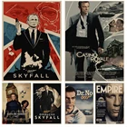 Винтажный постер из крафт-бумаги для классических фильмов серий 007, надпись Skyfall Love Me, жесткая Империя, наклейка на стену для домашнего персонального декора