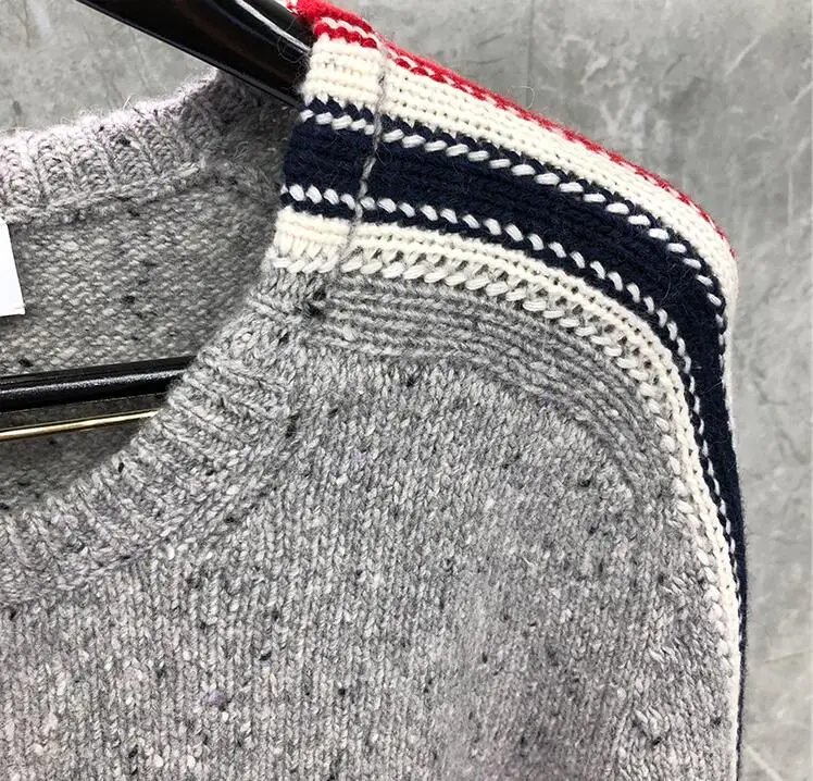 

2021 Fashion TB Brand Sweaters Men Women Slim Fit O-Neck Pullover Clothing Striped Wool Thick Spring Winter Casual Coat