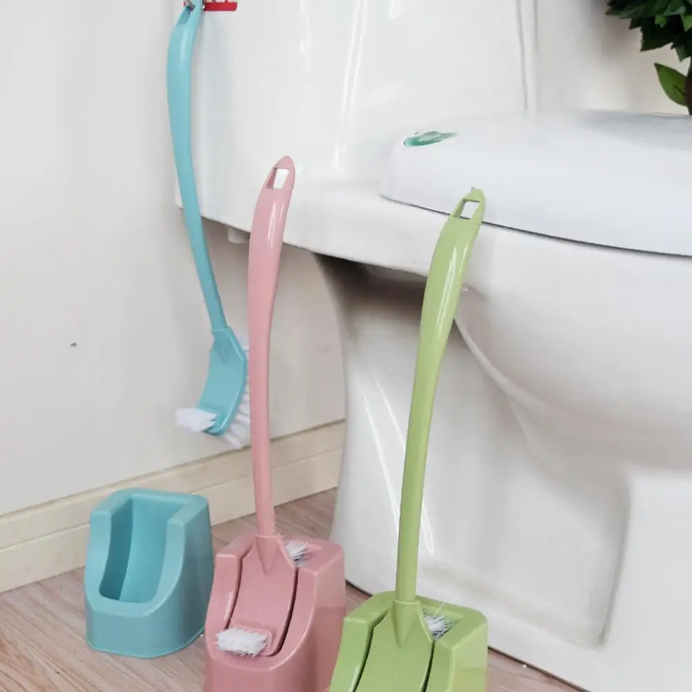 

1Pcs Toilet Cleaning Brush Portable Toilet Brush Corner Curved Handle Brush Accessories Scrubber Bending Bathroom Cleaning X0U8